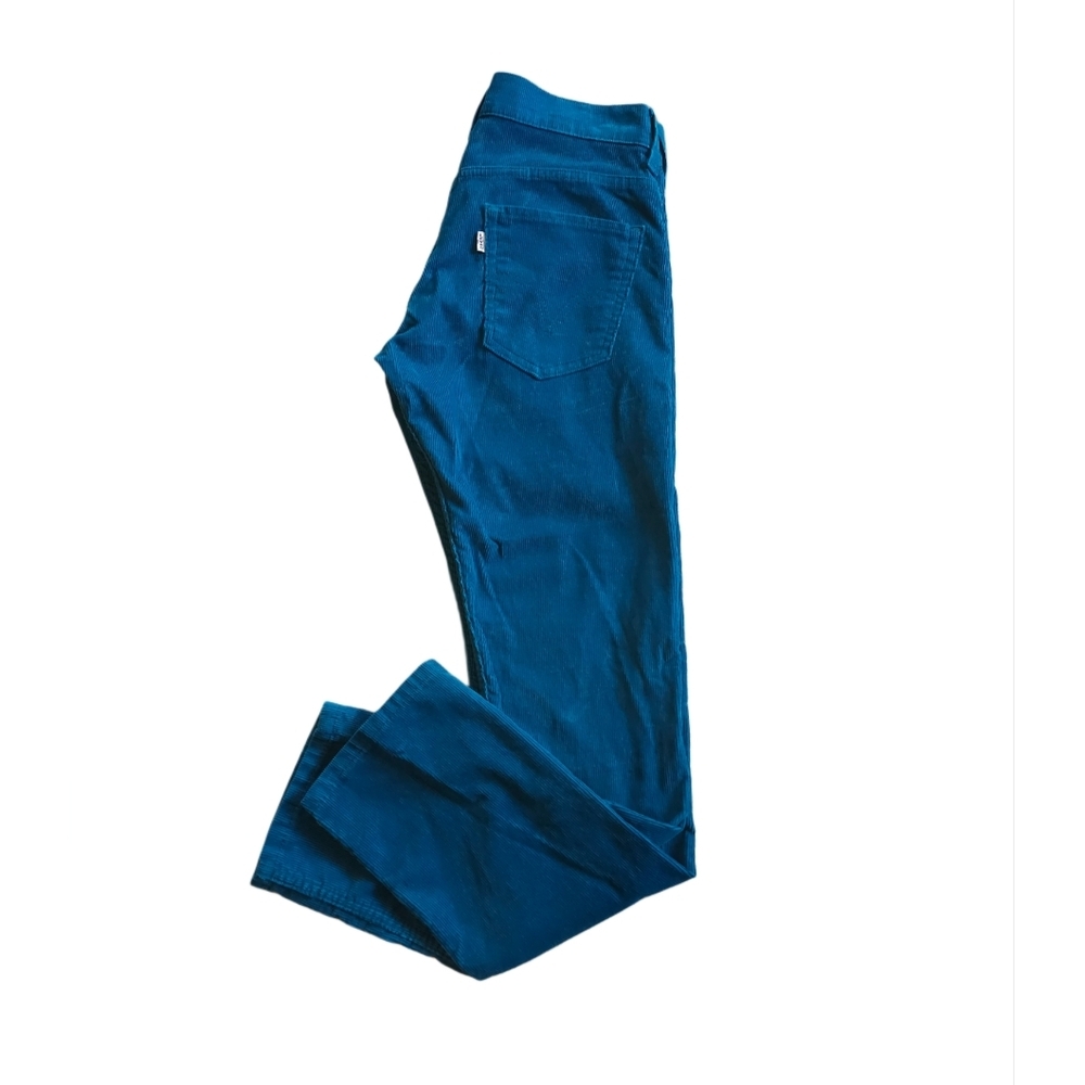 Levi's Women's Corduroy Stretch Straight Leg Jeans Blue Size 29 - Picture 2 of 4